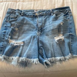 Distressed Denim shorts